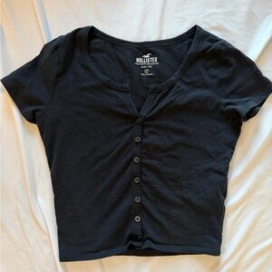 Hollister Women's Black Crop Top